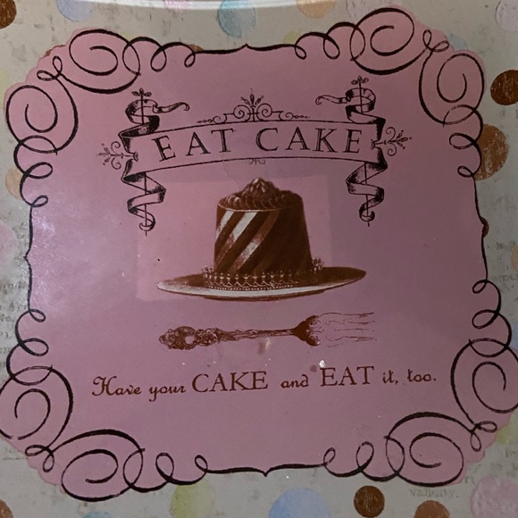 Eat Cake Pink and Gold Decorative serving Tray - Picture 2 of 2